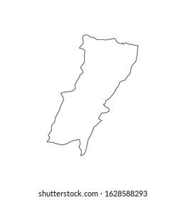 region map mount libano, in country of Lebanon