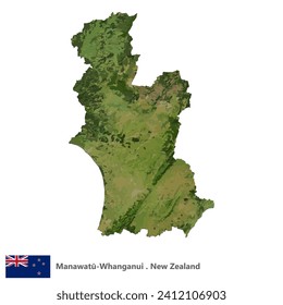 Manawatū-Whanganui, Region of New Zealand Topographic Map (EPS)