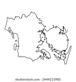 Region of Southern Denmark map, administrative division of Denmark. Vector illustration.
