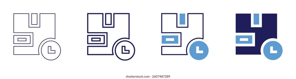 Regional delivery icon in 4 different styles. Thin Line, Line, Bold Line, Duotone. Duotone style. Editable stroke.