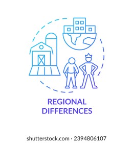 Regional differences blue gradient concept icon. Developing country. Income and expenses. Cost of living. Income disparity abstract idea thin line illustration. Isolated outline drawing