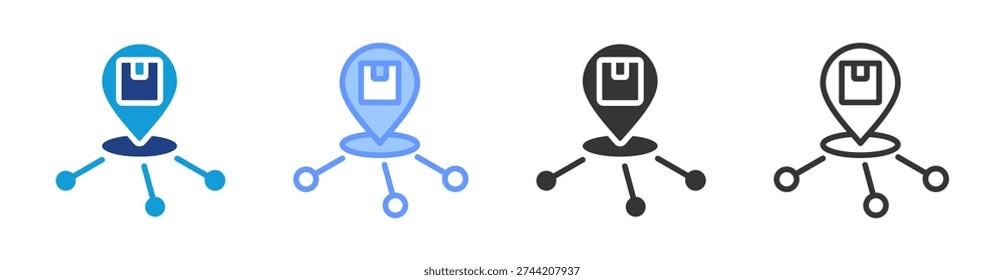 Regional Distribution icon set multiple style collection