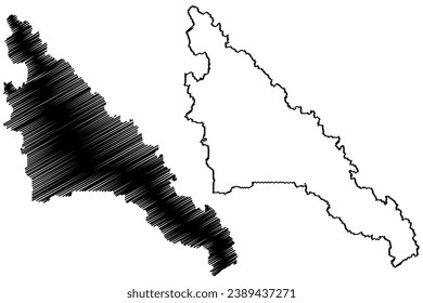 Regional District of Fraser–Fort George (Canada, British Columbia or BC Province, North America) map vector illustration, scribble sketch Fraser Fort George map