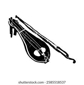 A regional instrument of the Black Sea Region of Turkey and Azerbaijan. Kemence textured vector illustration