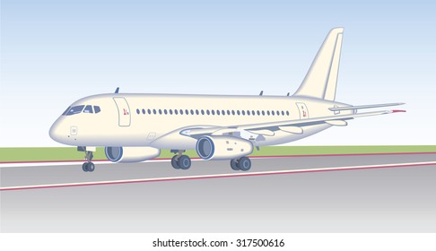 Regional jet aircraft after landing (before take-off)