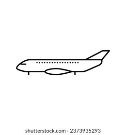 regional jet airplane aircraft line icon vector. regional jet airplane aircraft sign. isolated contour symbol black illustration