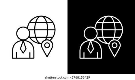 Regional Manager Outline White Icon Set Design