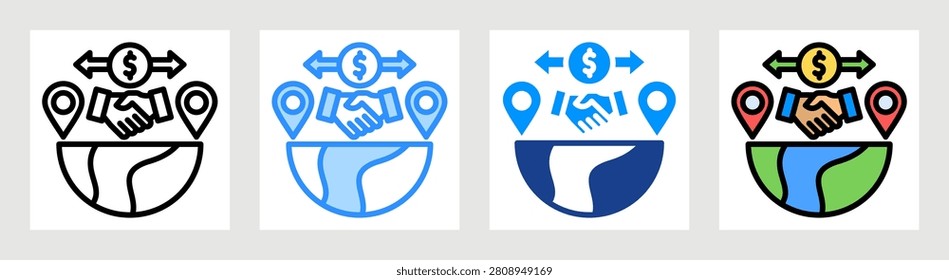 Regional Trade Icon Collection Set Multiple Style