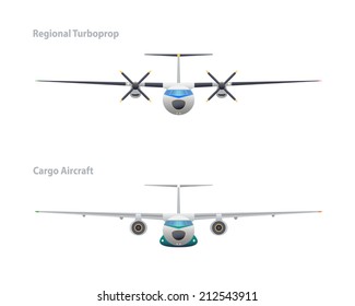 Regional turboprop and cargo aircraft. Vector illustration. EPS10