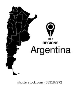 Regions map of Argentina