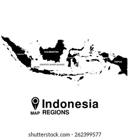 Regions map of Indonesia