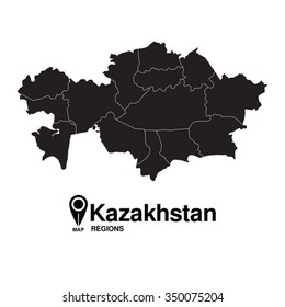 Regions Map Kazakhstan Stock Vector (Royalty Free) 350075204 | Shutterstock