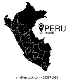 Regions map of Peru location