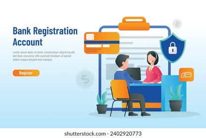 Register bank account illustration vector