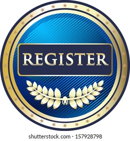 Register Blue Vintage Label