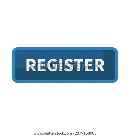 Register Button In Blue Rectangle Shape For Promotion Website Announcement
