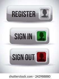 register button design, vector illustration eps10 graphic 