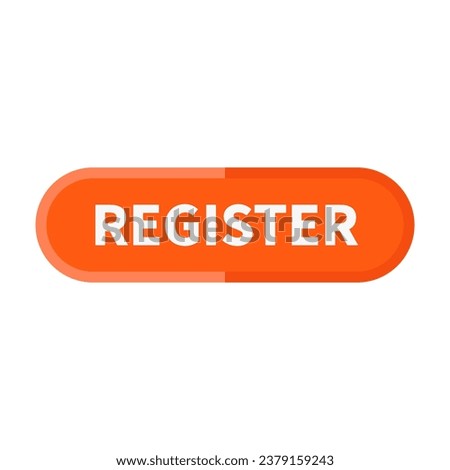 Register Button In Orange Rectangle Rounded Shape For Advertisement Website Announcement
