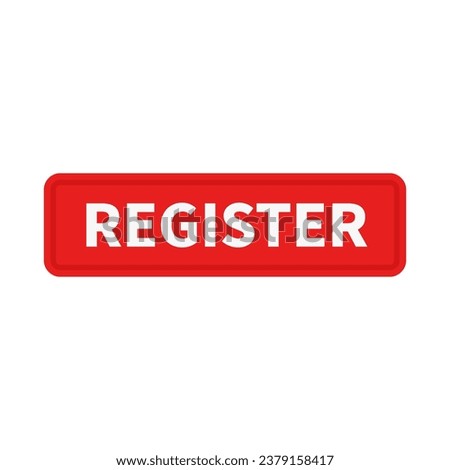 Register Button In Red Rectangle Shape For Advertising Website Announcement

