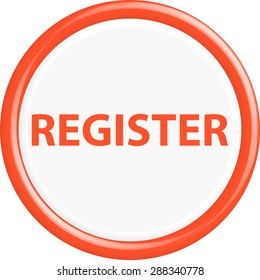 Register button.The round shape. 3D. Vector illustration.