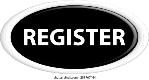 Register button.The round shape. 3D. Vector illustration.