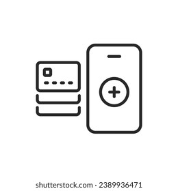 Register card on smartphone. Simple vector icon.