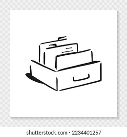 Register documents hand drawn icon isolated on white list background. Vector EPS 10
