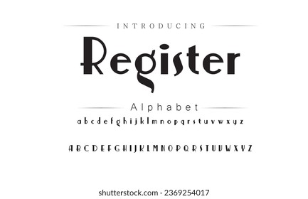 Register Elegant Font Uppercase Lowercase and Number. Classic Lettering Minimal Fashion Designs. Typography modern serif fonts regular decorative vintage concept. vector illustration