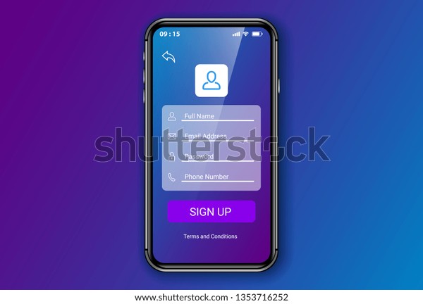 Register Form Mobile User Interface Vector Stock Vector (Royalty Free ...