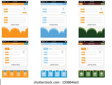 register form user interface mobile template
