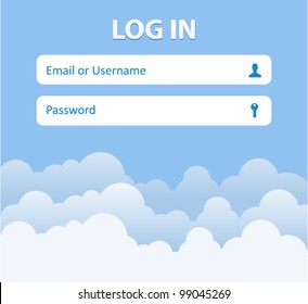 Register form for your website on cloud background
