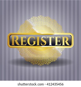 Register gold badge or emblem