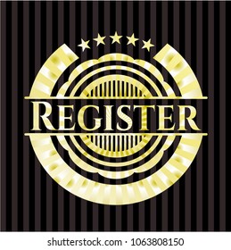 Register gold shiny badge