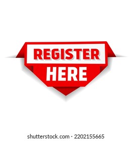 Register here banner modern style. Web element design. Vector illustration.