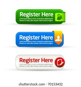 Register here modern button templates