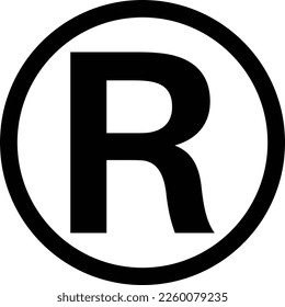 Register icon in circle , trademark sign and symbol vector design