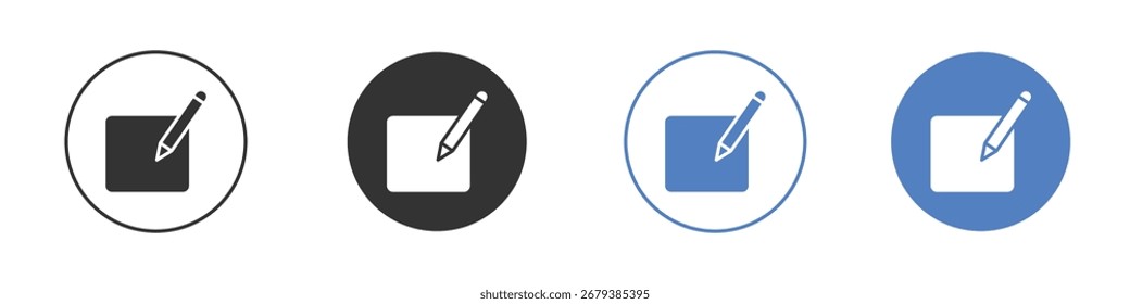 Registrar coleção de ícones para aplicativo em cores preto e azul