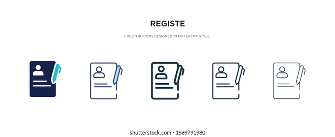 register icon in different style vector illustration. two colored and black register vector icons designed in filled, outline, line and stroke style can be used for web, mobile, ui