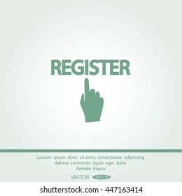 Register icon. Internet button