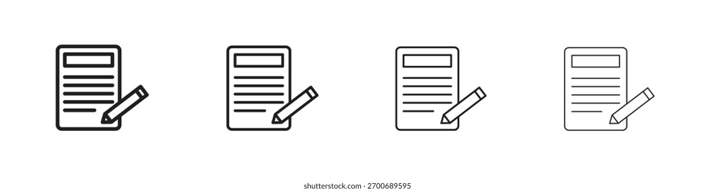 Diseño de línea de icono de registro. conjunto de iconos de Vector de línea delgada.