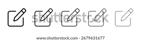Register icon logo in stroke lines collection