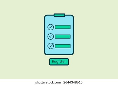 Register icon. icon related to UI elements. suitable for web site, app, user interfaces,element, printable etc. flat line icon style. simple vector design editable