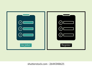 Register icon. icon related to UI elements. suitable for web site, app, user interfaces,element, printable etc. solid icon style. simple vector design editable