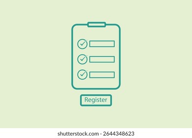 Register icon. icon related to UI elements. suitable for web site, app, user interfaces,element, printable etc. line icon style. simple vector design editable