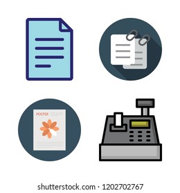 register icon set. vector set about cash register, files and file icons set.
