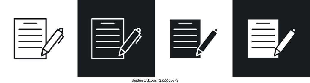 Register icon vector collection in black and white.