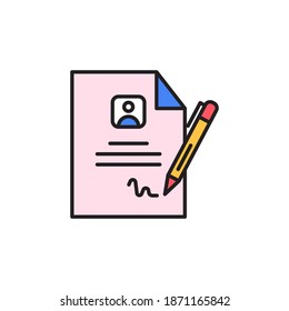 register icon vector illustration. signature icon filled outline design