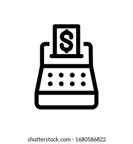 Register Line Icon On White Background