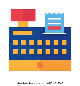 register machine Payment online flat style vector illustration design