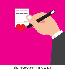 Register a marriage certificate of concept